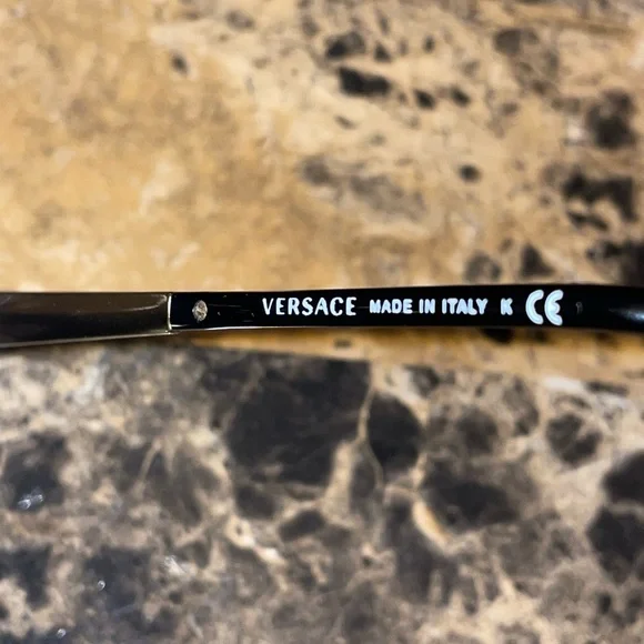 Versace Black and Gold Aviator Sunglasses - Picture 9 of 14